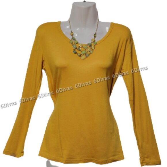 𝅺MUSTARD Yellow Long Sleeve Blouse - Picture 1 of 4
